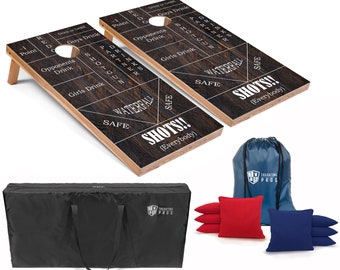 Tailgating Pros 4'x2' Drinking Game Cornhole Boards w/ Carrying Case, optional Light Package and set of 8 Bags!