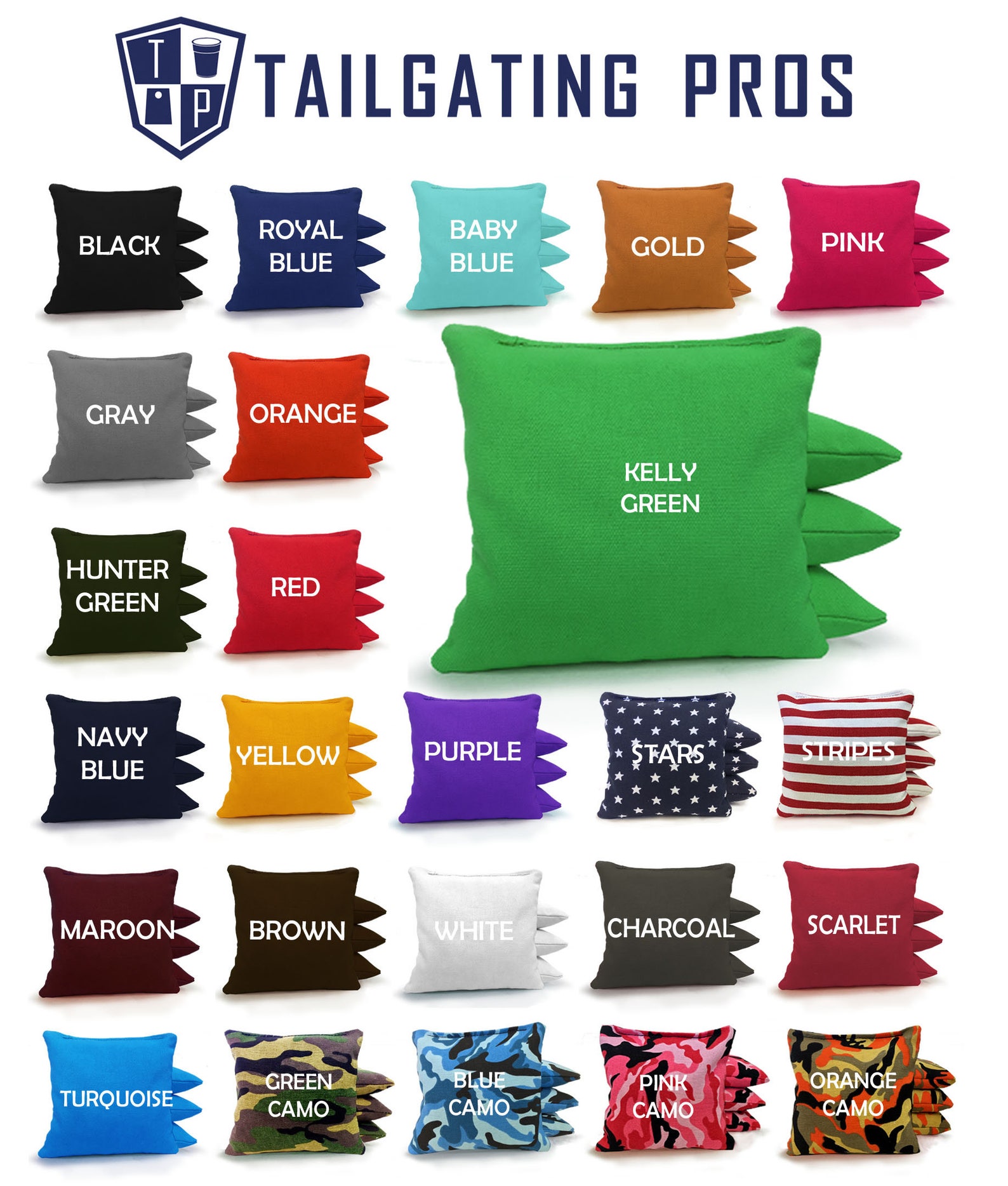 Anchor Cornhole Bags Set - 8 Bags (4 Gray, 4 Navy) Filled With Whole Corn
