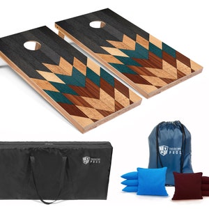 Tailgating Pros 4&#39;x2&#39; Wooden Pixels Cornhole Boards w/ Carrying Case, optional Light Package and set of 8 Bags!