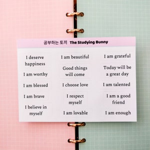 Conjunto de adesivos de afirmação positiva | Adesivos artesanais, adesivos bulletjournal, adesivos decorativos, adesivos para scrapbook, adesivos para planejador
