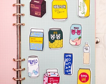 Korean drinks vinyl die cuts | Handmade stickers, bulletjournal stickers, deco, scrapbook stickers, paper, craft stickers, planner stickers