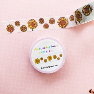 Sunflowers lovely washi tape | Handmade, bulletjournal, deco, scrapbook, paper, crafts, planner, summer, flowers, cute washi, kawaii, tape