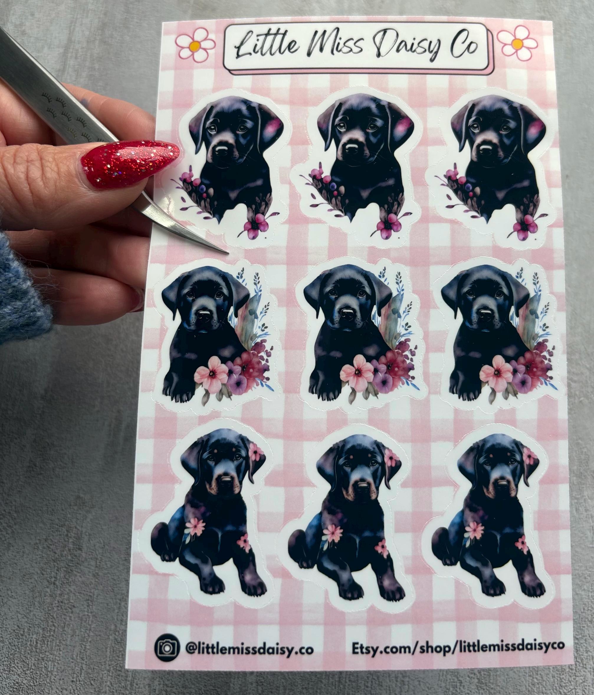 Lab Puppy Sticker Sheet - Etsy