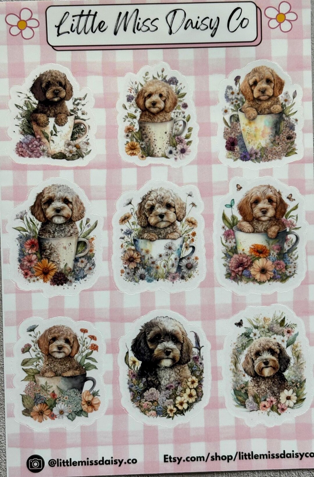 Cockapoo Patch Cockapoo Puppy Sticker Sheet - Etsy