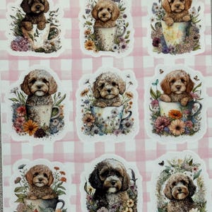 Cockapoo Puppy sticker sheet