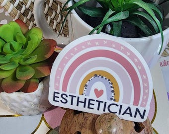 Esthetician Sticker: Rainbow Waterproof Decal