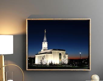 Star Valley Wyoming tempel nachts / / LDS tempel / / 5 maten / / Instant Digitale Download