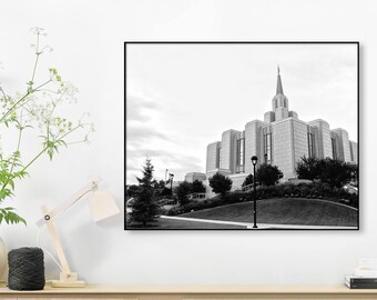 Calgary Alberta LDS tempel / / zwart en wit / / diverse maten / / digitale Download
