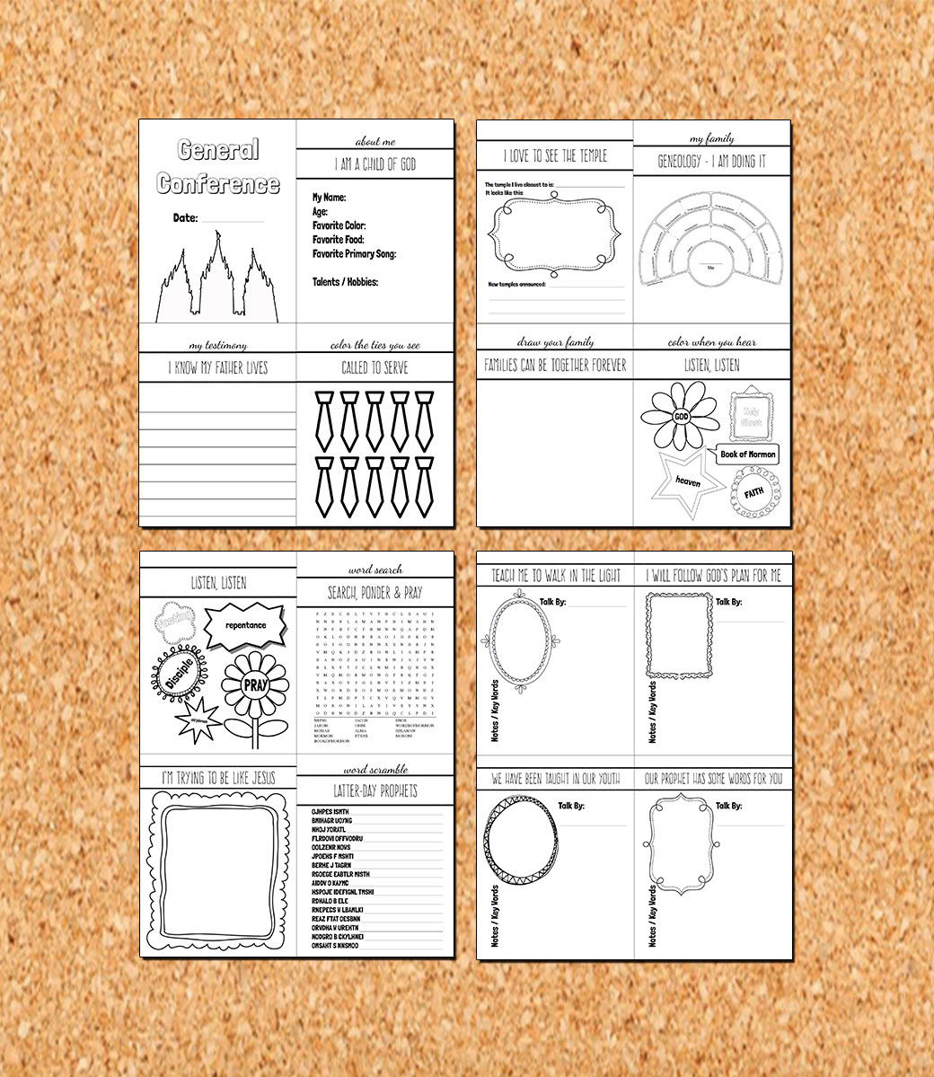 LDS General Conference Packet / Primary Children Activity Packet ...