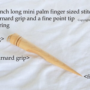 4.25 palm mini finger sized stitch lay tool with our learnard grip and fine point