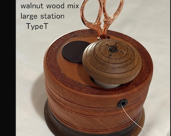 Mahogany & walnut wood Stitching station