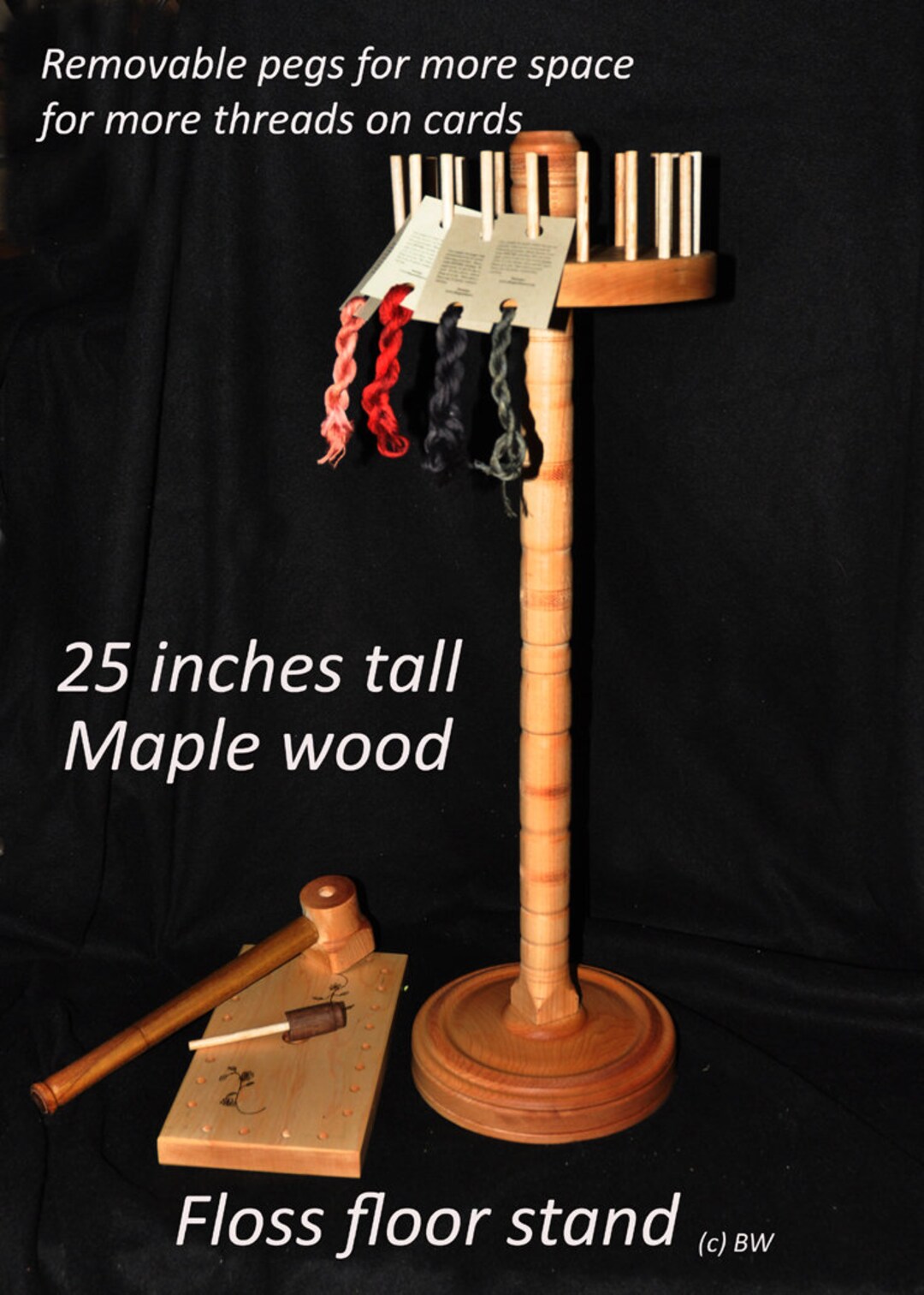 New Learnard Brand Floss/thread Floor Stand With Two Tops and Removable ...