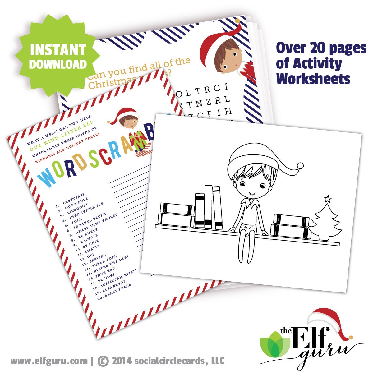 Printable Elf Activity Worksheets Holiday activity sheets | Etsy