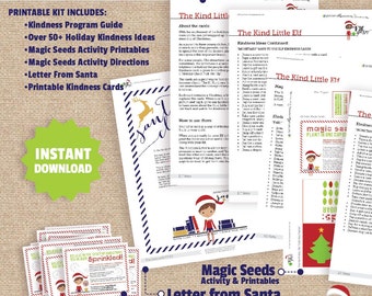Kind Little Elf Kit, Christmas Elf Printable, spirit of Christmas kindness pay it forward kit // Shelf Elf Printable Kit // C-K01 ZZ6