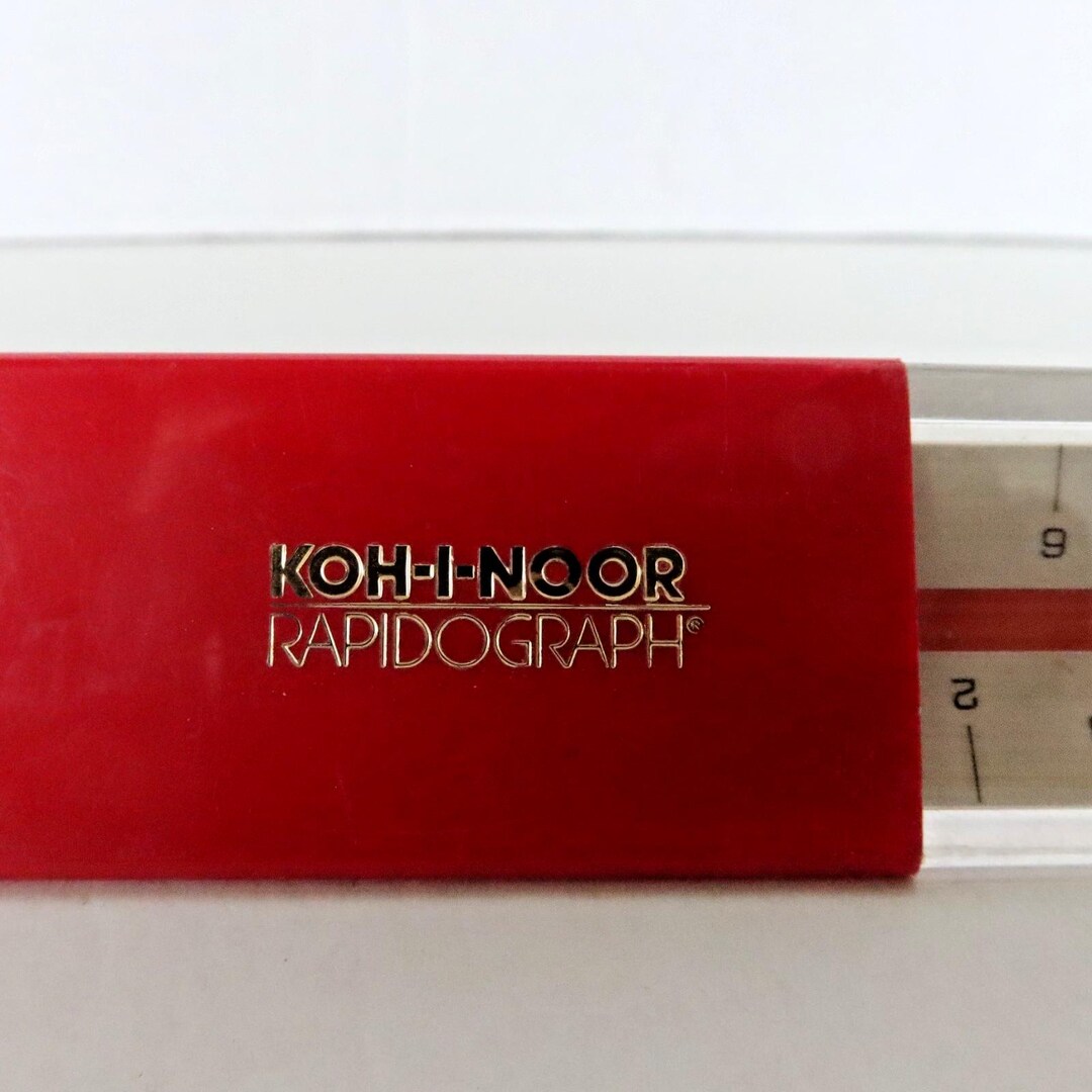 Engine Divided Ruler Plastic KOH-I-NOOR Rapidograph 8230 A12 3 Sided Triangular Ruler Drafting With ...
