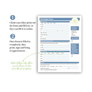 Veterinary Intake Form for Online or Print Use, PDF, Vet tech, Veterinary technician, hospital, patient form, animal, cat, dog, information
