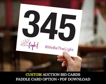 CUSTOM Auction Bid Cards/Paddles, Charity, Auction, Fundraising, Bid Cards, Event, Auction Paddles, Nonprofit, School Event, Printable, File