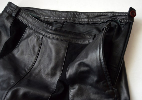 Black Leather Pants High Waisted Genuine Leather … - image 6
