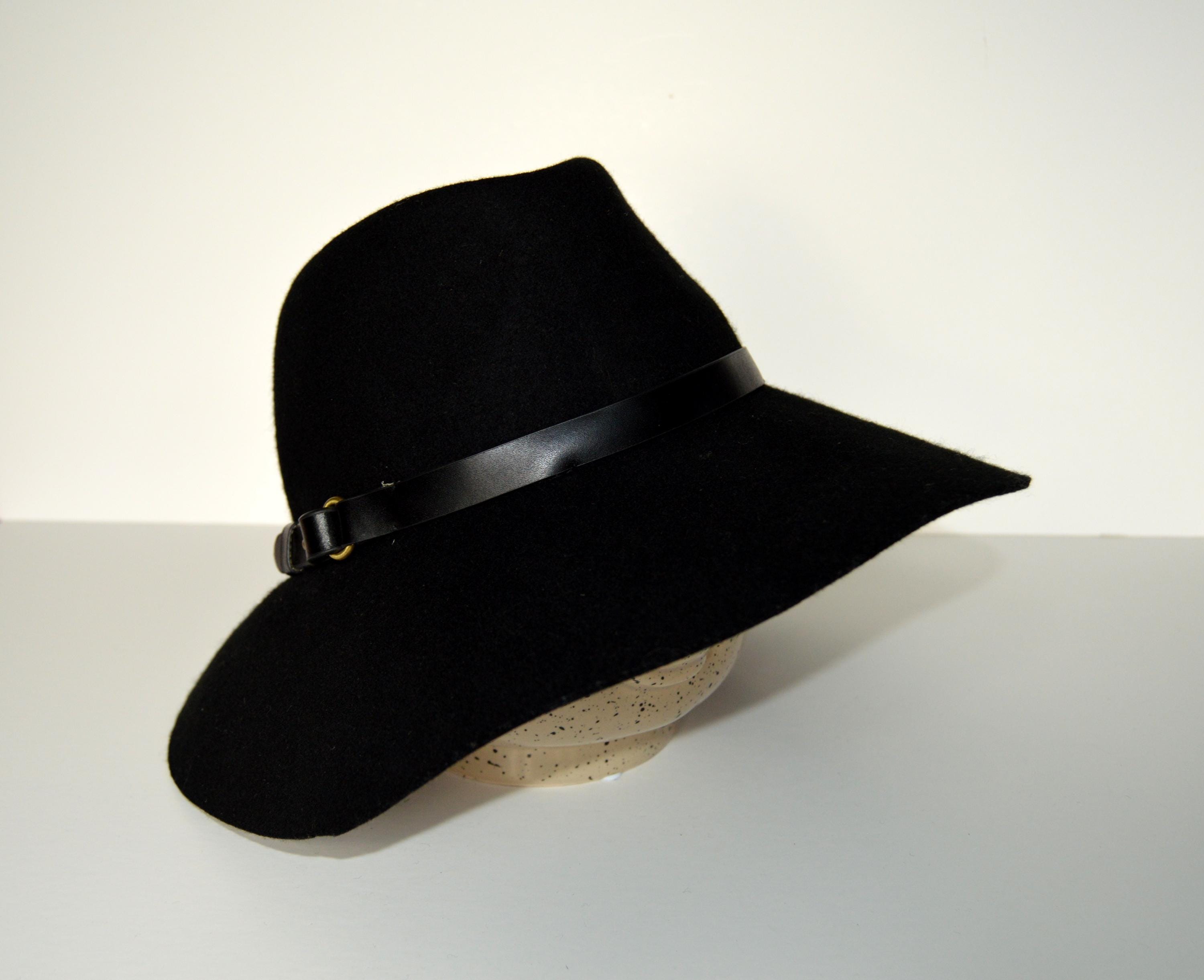 VTG ERIC JAVITS 100 % Wool Felt Fedora Hat Black One Size  display picture 3