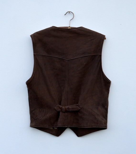 Brown Leather Vest Chocolate Brown ROCK N BLUE Ve… - image 2