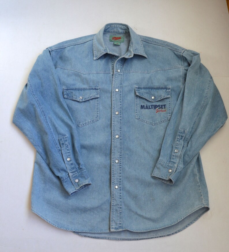 blue jean button up shirt