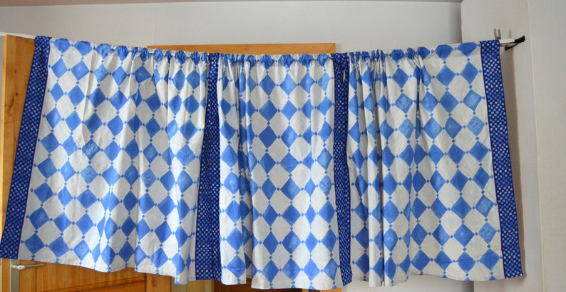 Vintage Marimekko White Blue Curtains Marimekko Fabric Etsy
