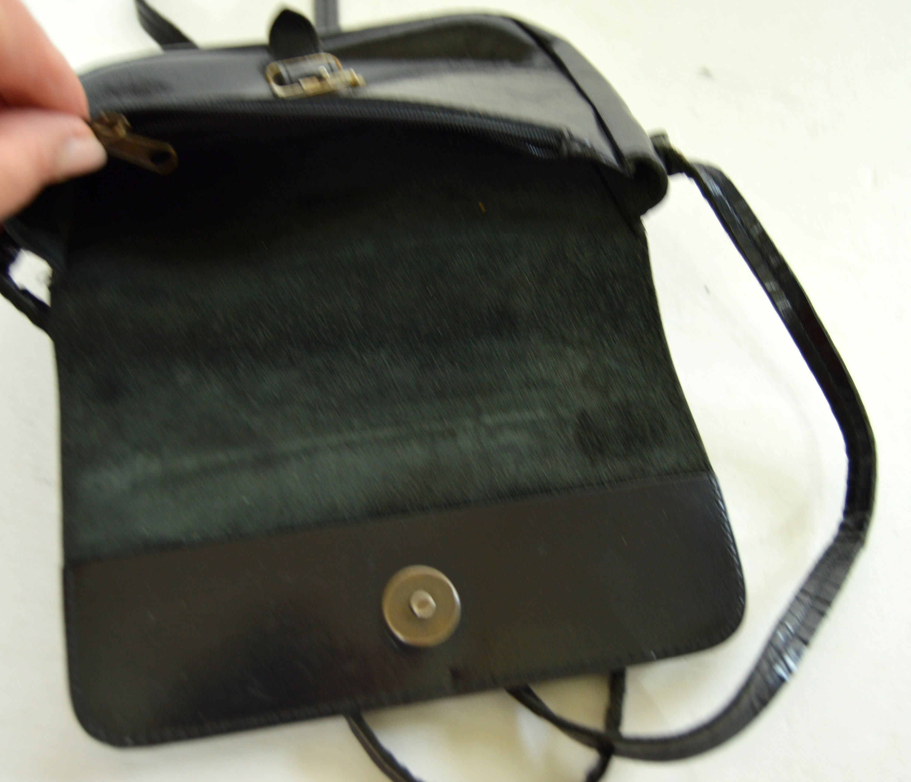 Vintage Satchel Bag Genuine Leather Black Bag Small Shoulder