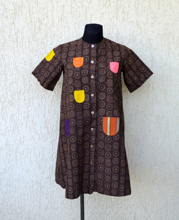 Vintage Marimekko Dress 80s Cotton Kihlatasku Iloi