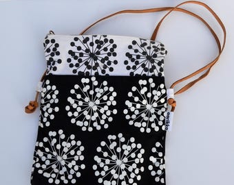 Vintage Canvas Shoulder Bag Crossbody Aarikka Tulitus Bag Black and White Finnish Design Bag Messenger Bag Travel Festival bag
