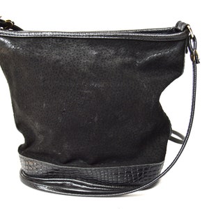 Vintage Wildleder Tasche schwarze Leder Crossbody Tasche Schultasche Ledertasche Schwarzer Beutel Frauen Geldbörse kleine schwarze Naturleder Tasche