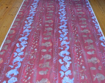 Finlandia Pezzo di tessuto tessuto di cotone con stampa astratta Collezione Finnpile Romance Textile 147 cm x 280 cm Tessuto vintage scandinavo inutilizzato