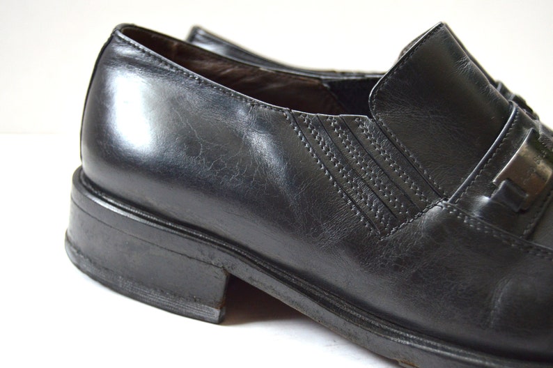 Vintage Men�s Loafer Black Aldo Brue Leather Shoes Real Etsy
