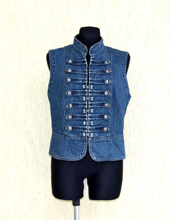 Steampunk Vest Marching Band Vest Blue military style vest Etsy
