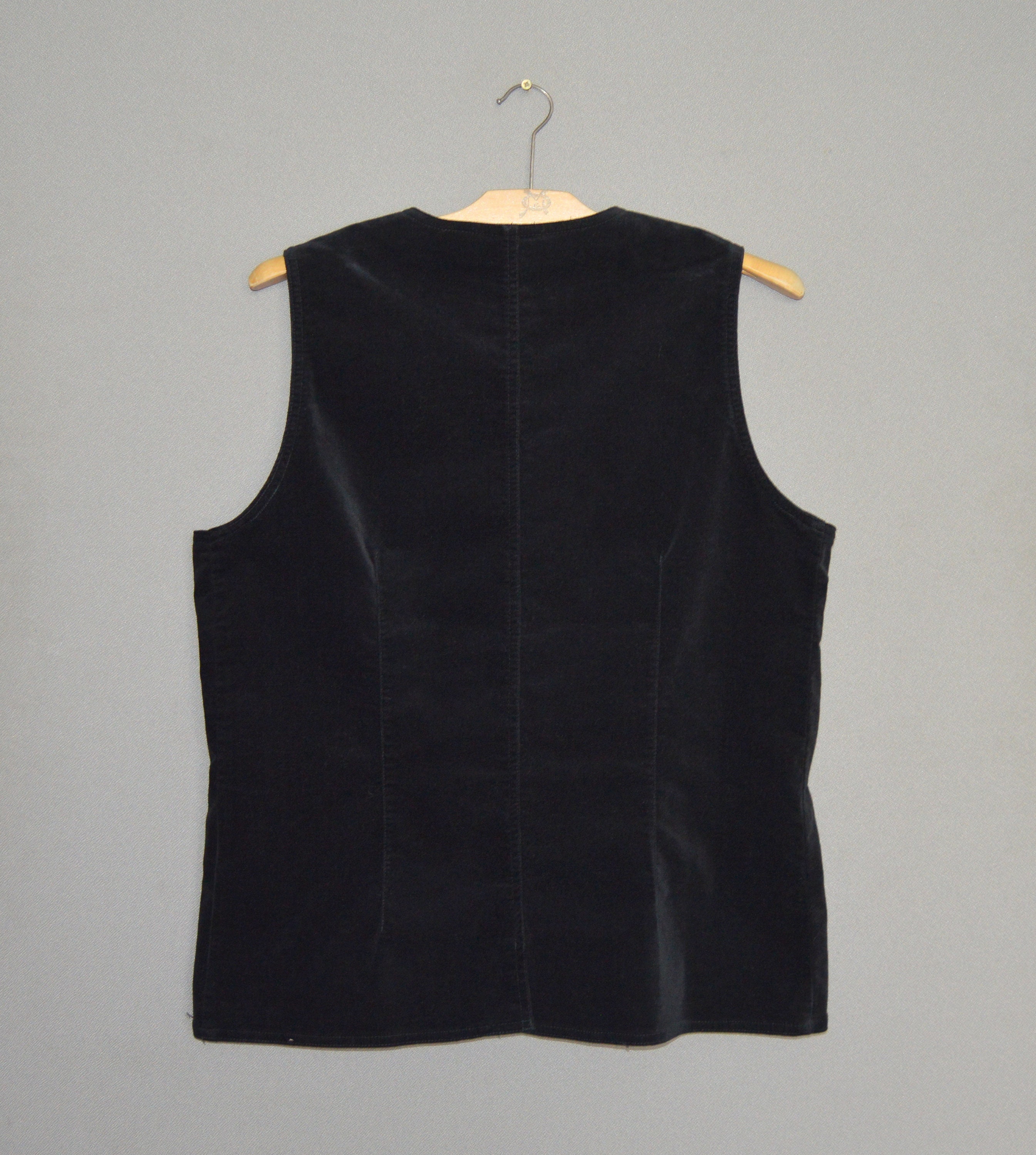 Black Velvet Vest Womens Velveteen long vest Tunic Zip up Etsy