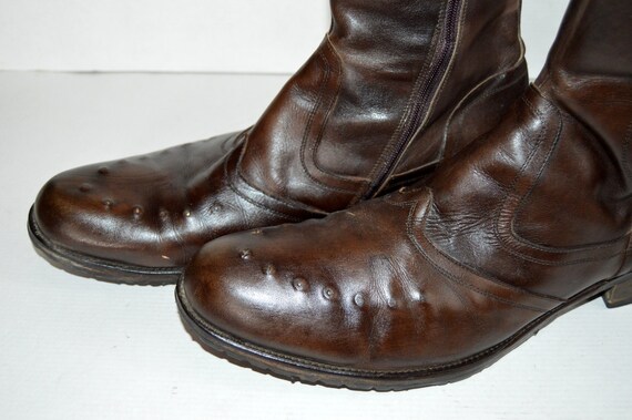 Vintage JO Ghost Mens Brown zip ankle boots Motor… - image 6