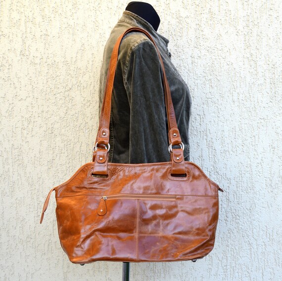 Vintage Leather Bag Top Handle Leather Bag Brown Shoulder Bag the Monte Large Size Leather Hobo Bag Shoulder Bag Purse Etsy Ireland