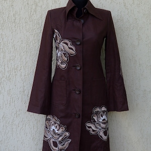 Embroidered Trench Coat - Etsy