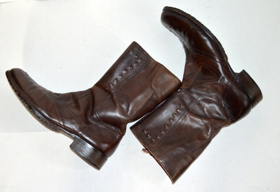 Vintage JO Ghost Mens Brown zip ankle boots Motor… - image 3