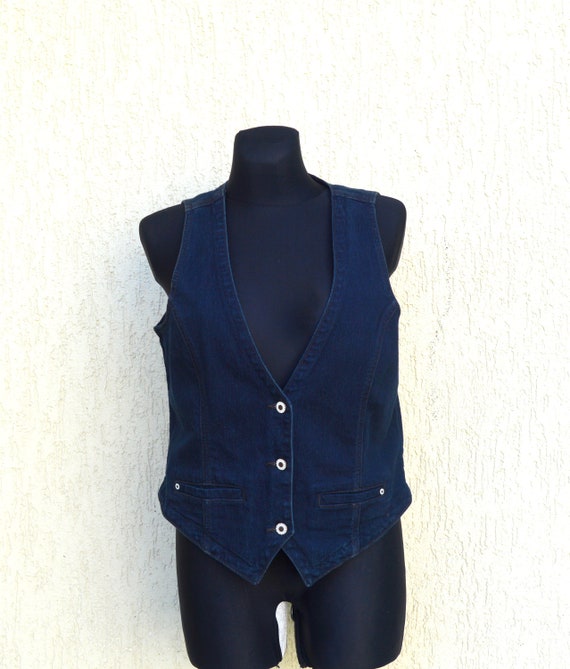 chaleco azul marino mujer