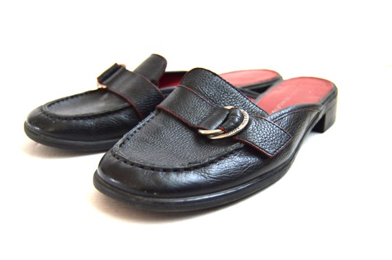 Black Leather mules Tommy Hilfiger minimalist mule