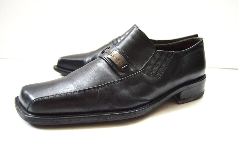 Vintage Men�s Loafers Black Aldo Brue Leather Shoes Real