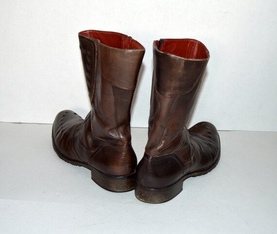 Vintage JO Ghost Mens Brown zip ankle boots Motor… - image 7