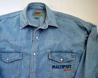 Camisa vaquera azul Camisa vaquera vintage con botones Camisa vaquera Hipster Chaqueta vaquera retro Boyfriend Camisa de estilo occidental vintage boho unisex