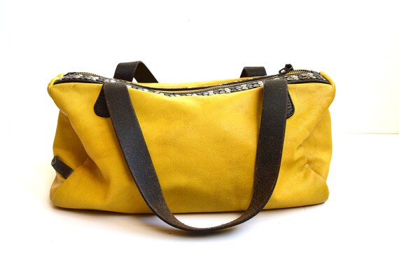 mustard yellow leather bag