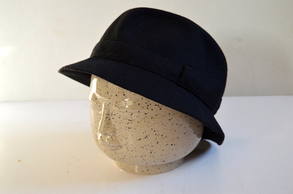 French Hat Vintage Impercork Crambes Hat Black Derby Hat 