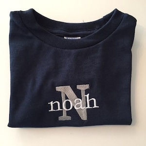 Jongens-T-shirt met monogram en korte mouw - Gepersonaliseerd en super LEUK!!!