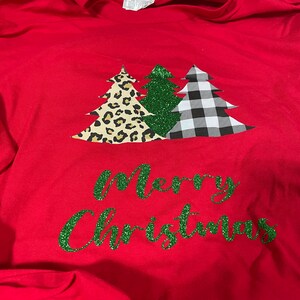 Merry Christmas with Glitter long sleeve tee