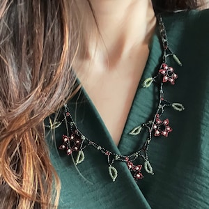 Statement Halskette und Ohrring Set - Perlenkette für besondere Anlässe - Einzigartige Halskette - Geschenk für Sie