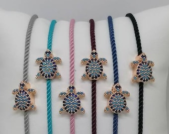 Turtle Charm Adjustable Bracelet / Tortoise Bracelet / Gift for Friend, Girlfriend, Wife or Daughter / Cute Charm Jewelry / Valentine&#39;s Day