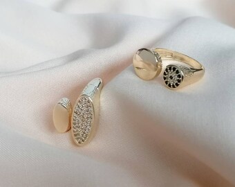 Evil Eye Ring / Chunky Ring / Adjustable Evil Eye Rings in Gold / Gold Evil Eye Rings / Gift for Her